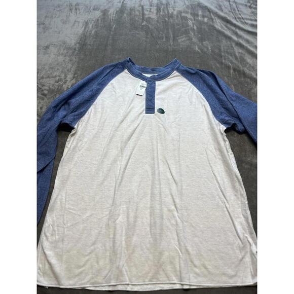 LL Bean Shirt Men 2XL Tall Blue Two Layer RIVER DRIVER Henly Long Sleeve Wool - Picture 1 of 6